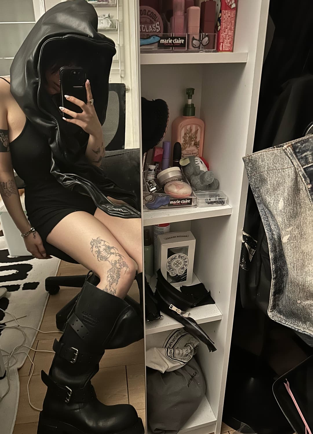 와이프로젝트 레더 와이어 후드 상품이미지2