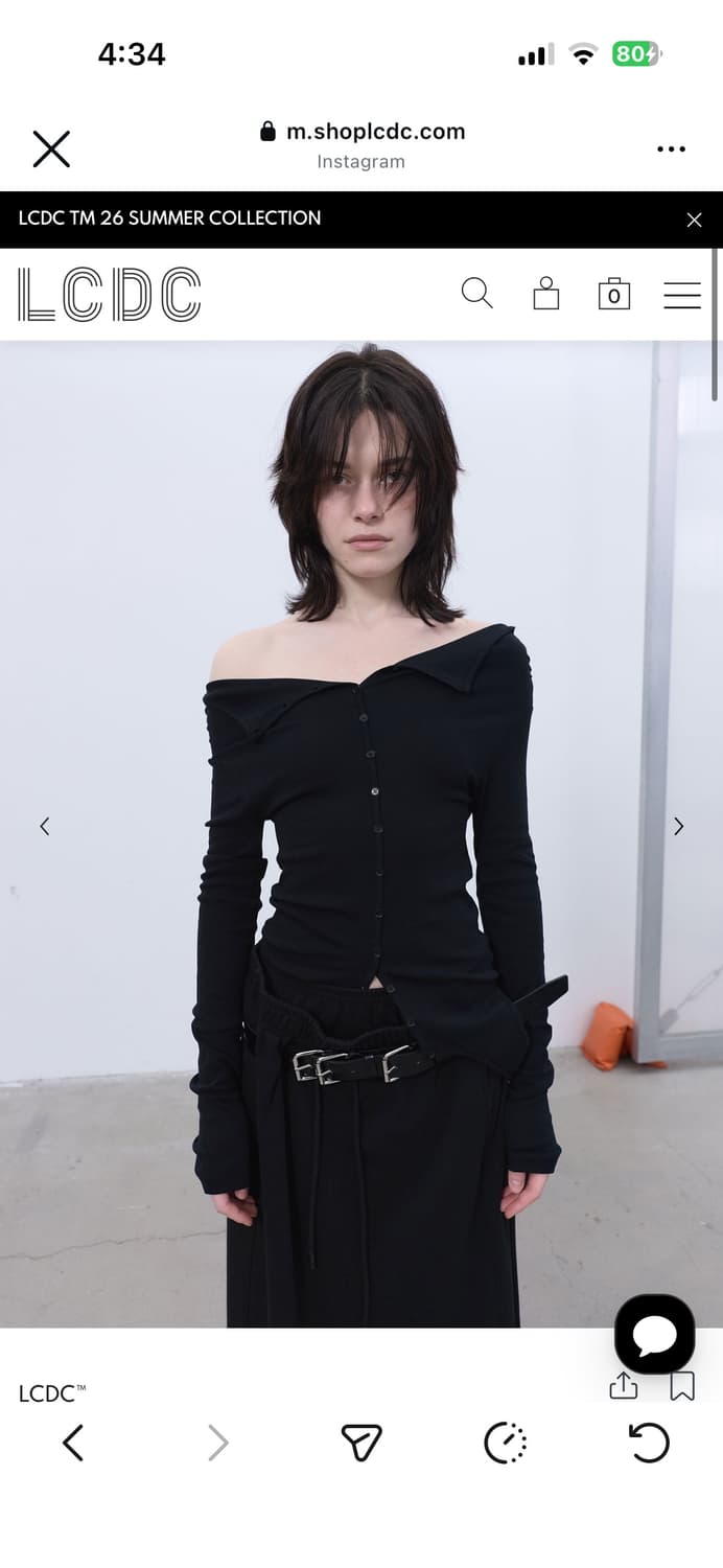 LCDC TWO-WAY BUTTON-UP TOP (BLACK) 상품이미지1