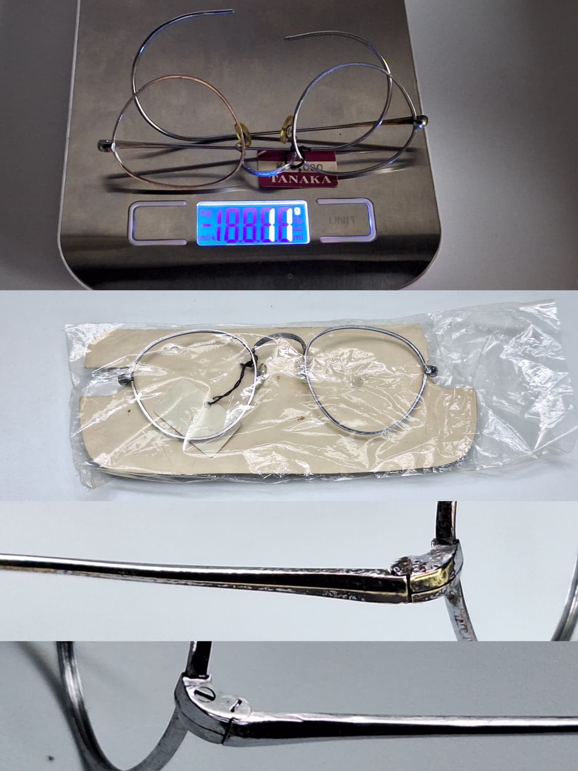 80s 일본제 빈티지 데드스톡 미사용/실버 케이블 템픅 안경테/클래식 상품이미지8
