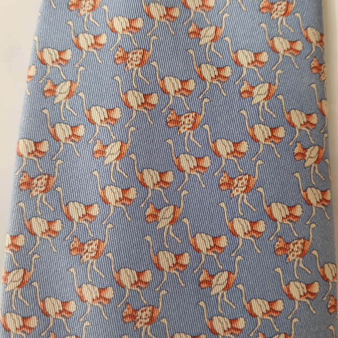 헌팅월드 실크 하늘색 홍학 모티브 넥타이 10cm A등급 A19663
 상품이미지7