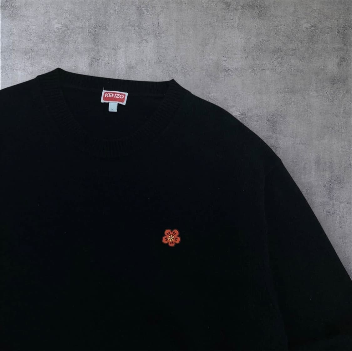 겐조 보케 플라워 패치 로고 블랙 울 니트 상품이미지2