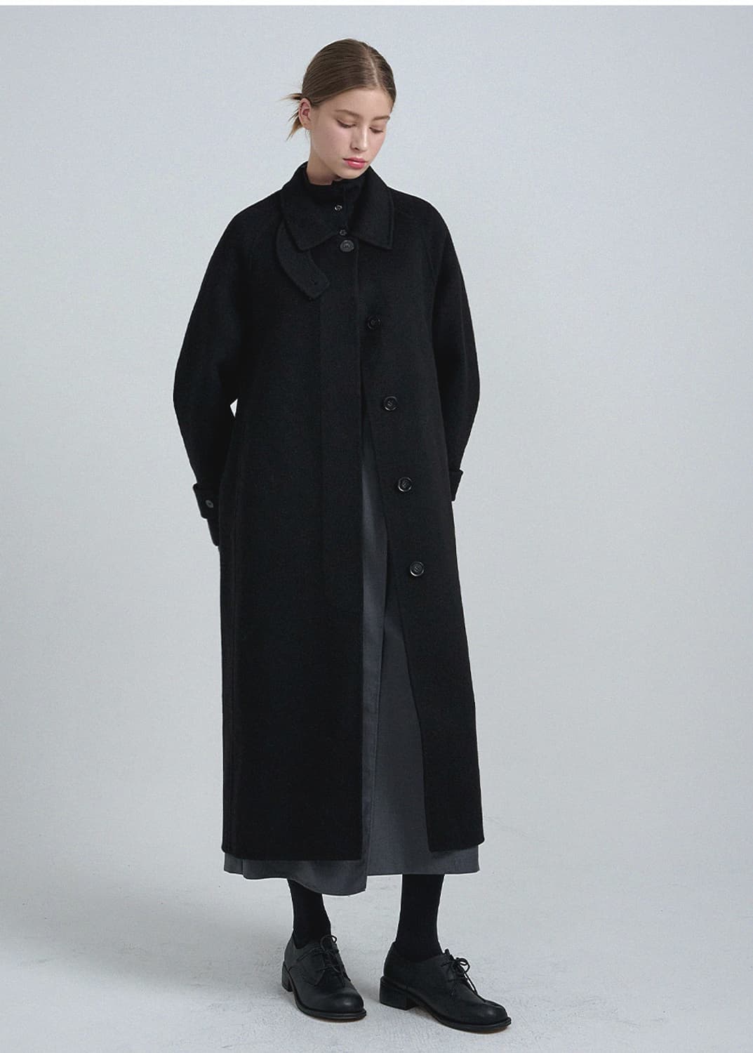 (새상품) 미케네 다비 핸드메이드 울 발마칸 코트 상품이미지3