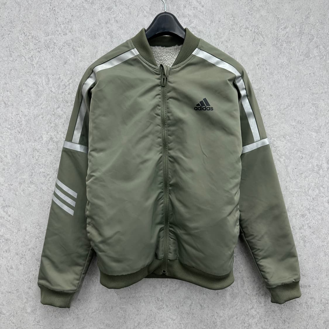 90 아디다스 여자 양면 리버서블 뽀글이 항공점퍼 상품이미지2