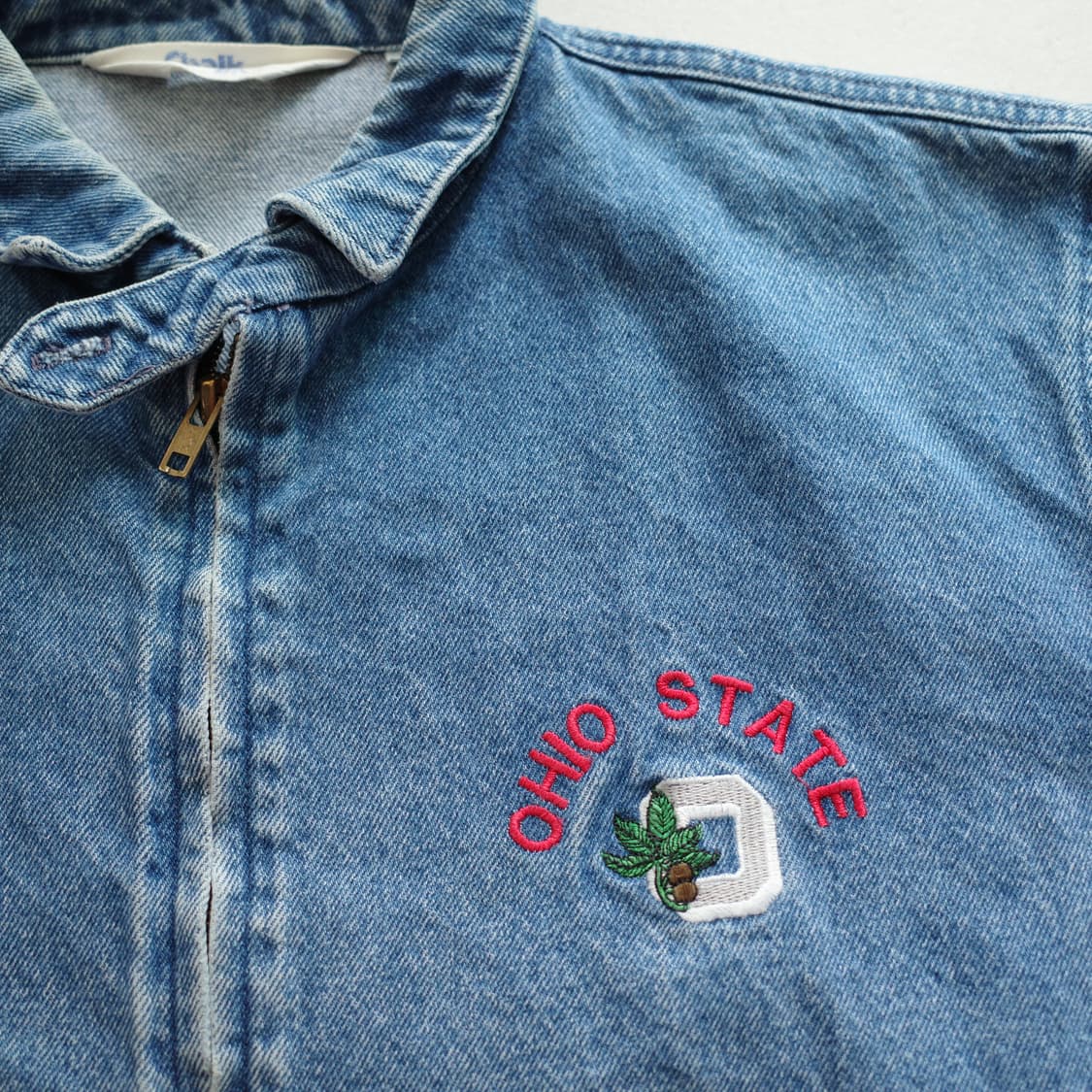 90s 초크라인 MADE in USA 오하이오 데님 블루종 베이포트 자켓 상품이미지2