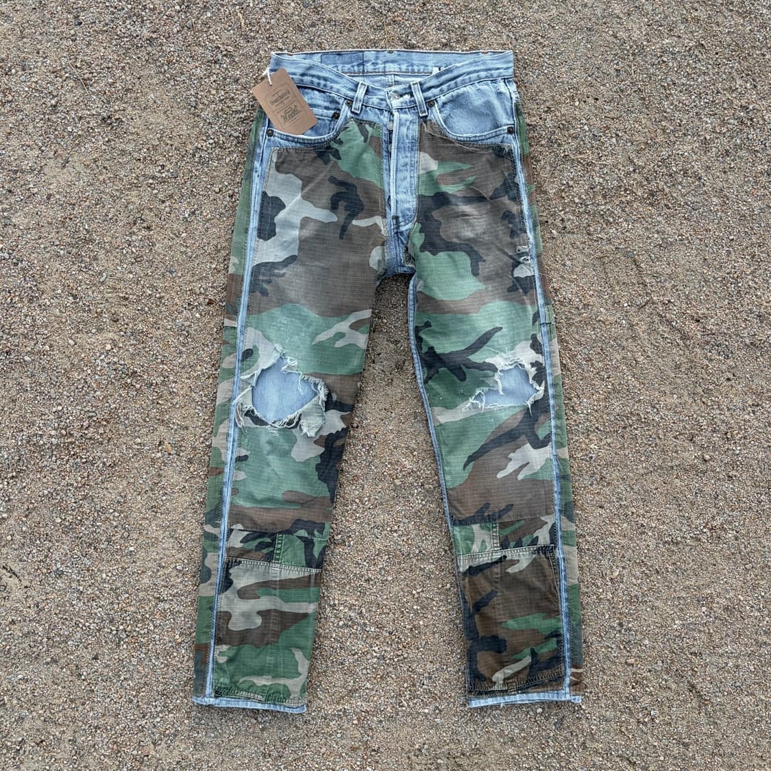 90s 리바이스 501 카모 리워크 데님 made in USA (31)  상품이미지1