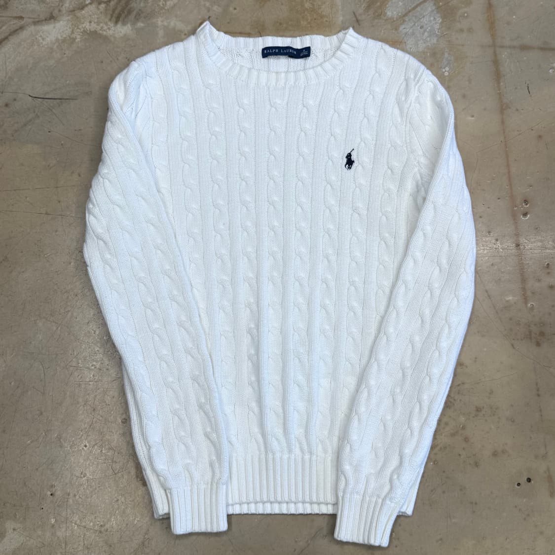 M 폴로랄프로렌 여성용 화이트 케이블 니트  상품이미지2