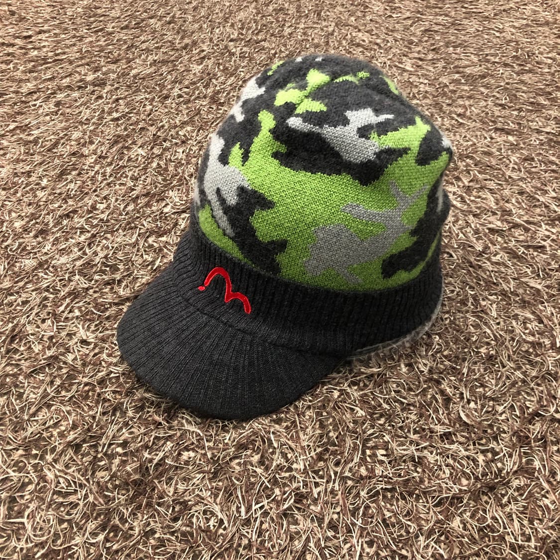 에비수 카모 패턴 니트 비니 캡 상품이미지1