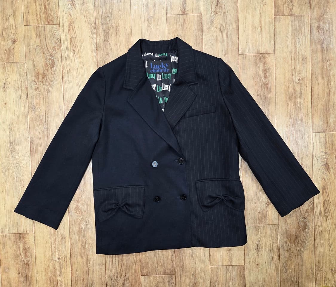럭키슈에뜨(LUCKYCHOUETTE) 스트라이프 더블자켓 프리 새상품 상품이미지6