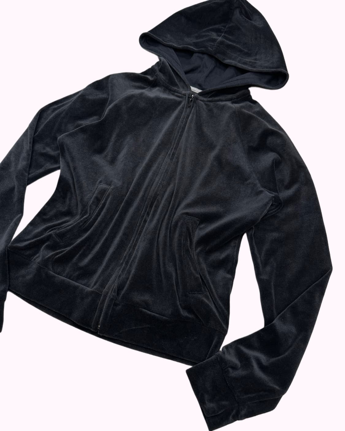 black velvet crop hood zip-up 상품이미지2