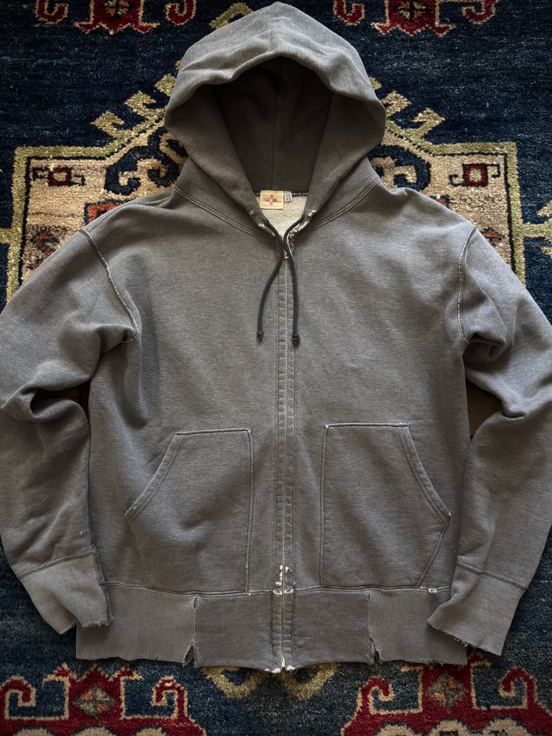 Two moon destroyed Dark gery Hood zip-up 상품이미지3