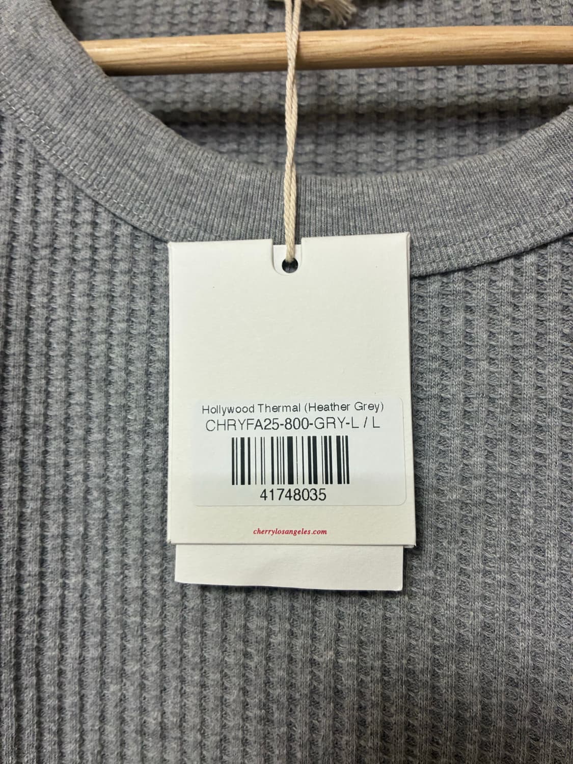 [L]Cherry LA 할리우드 써멀 티셔츠 그레이 상품이미지3