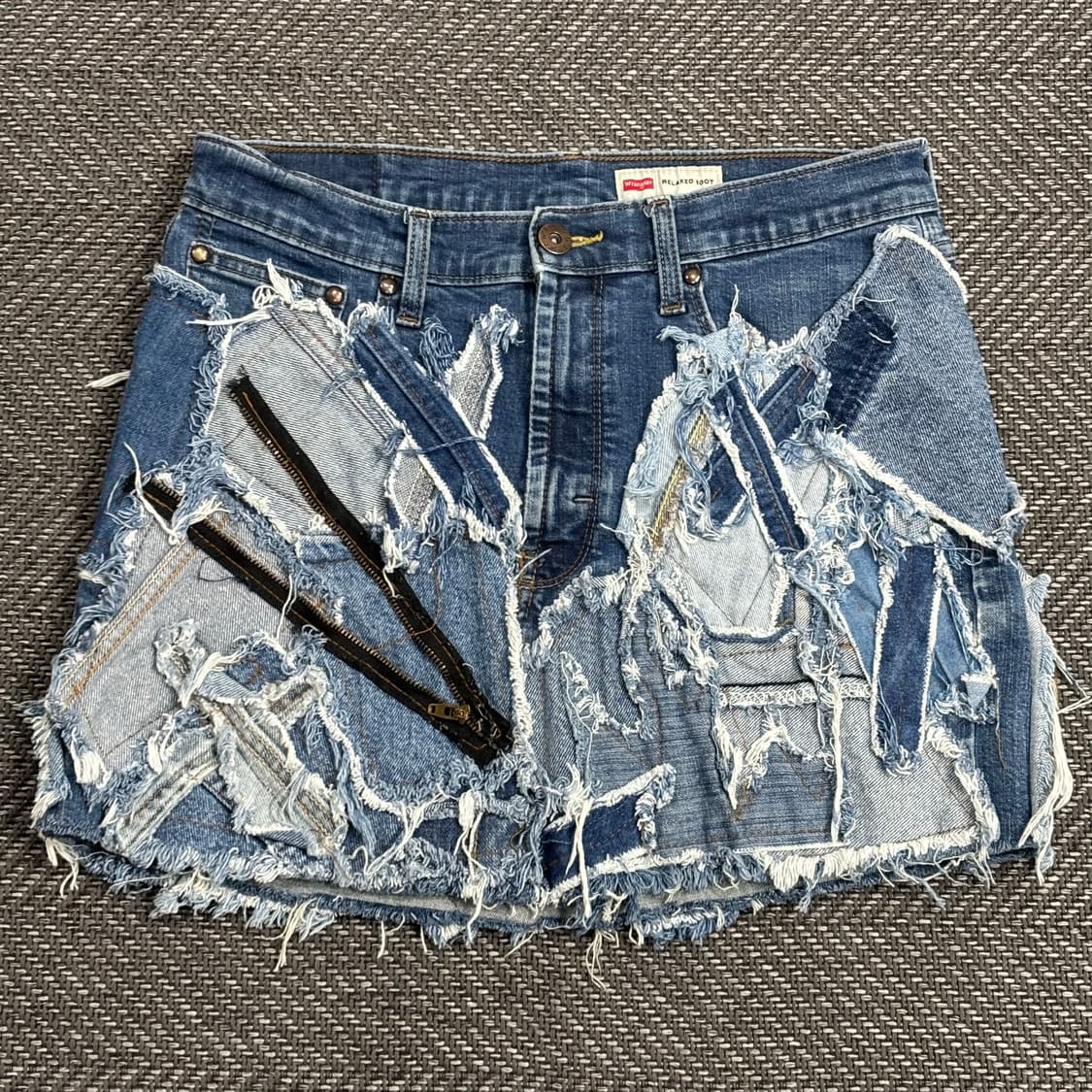 랭글러 지퍼 디테일 데님 커스텀 스커트 V0576 상품이미지1