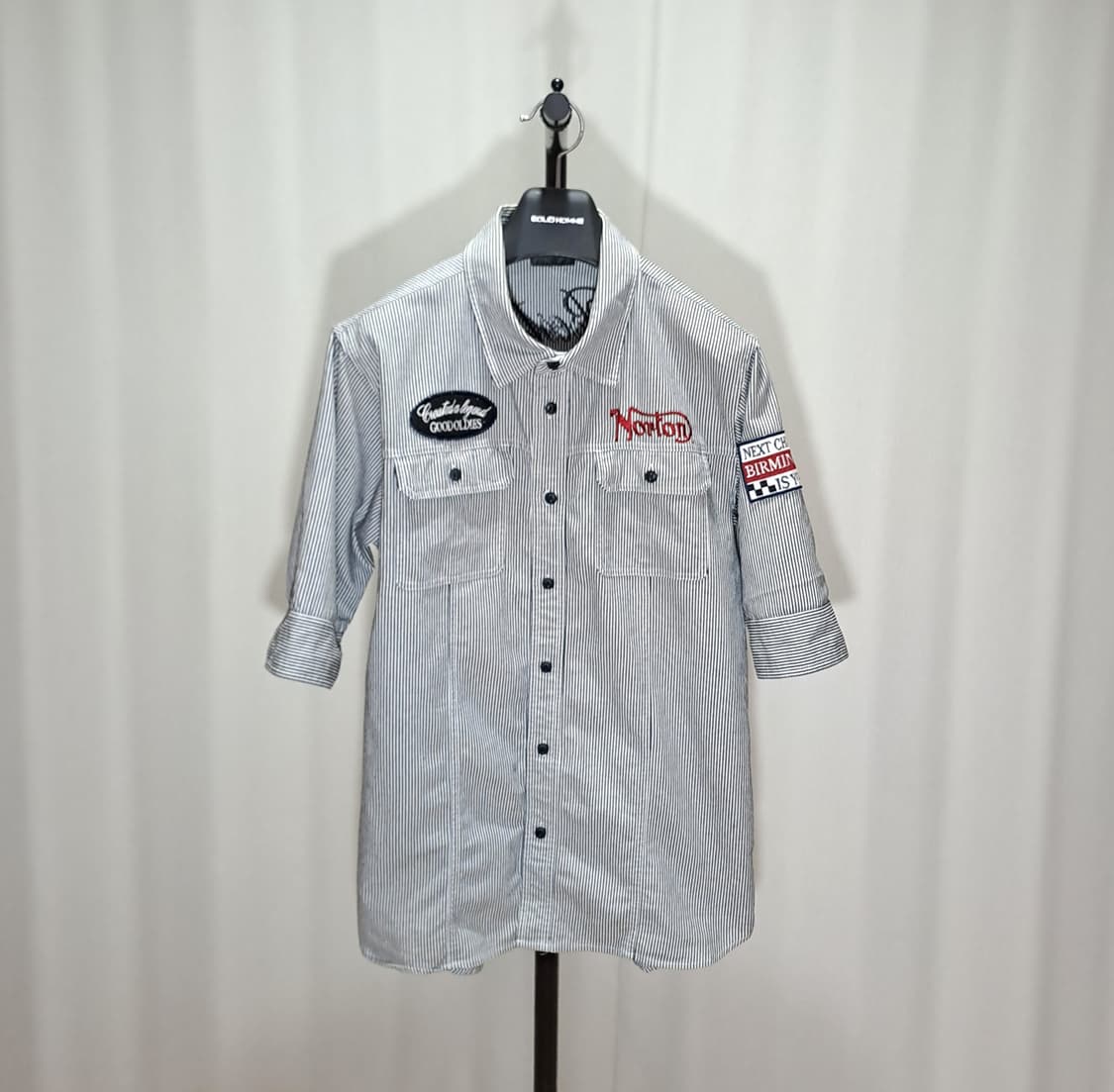 (택포) Norton 맨즈 반소매 자수 셔츠 100 B610 상품이미지1