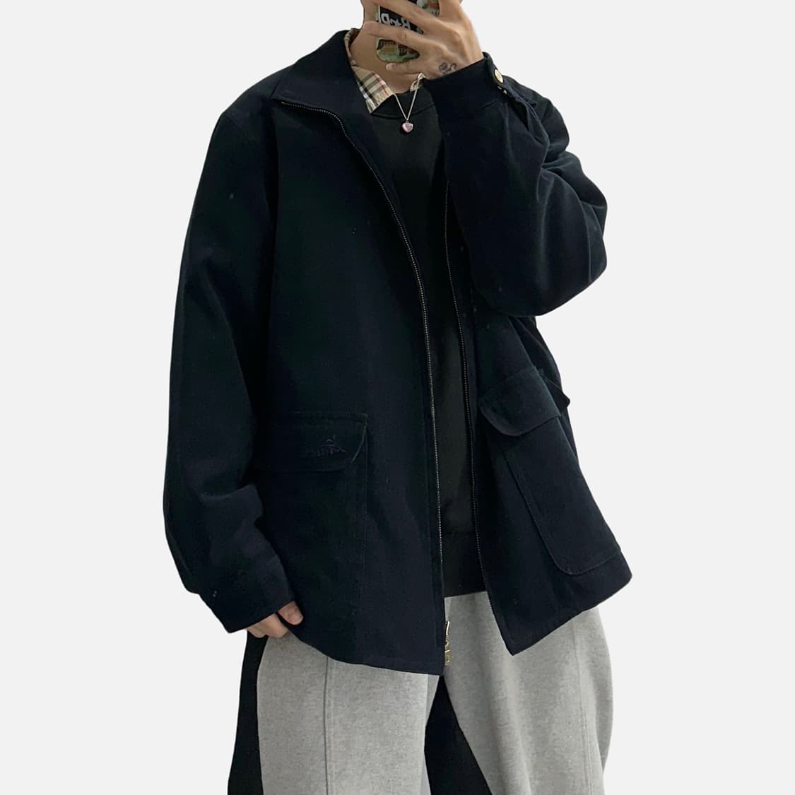 VIGNETTE 울 하이넥 블루종 자켓 상품이미지4