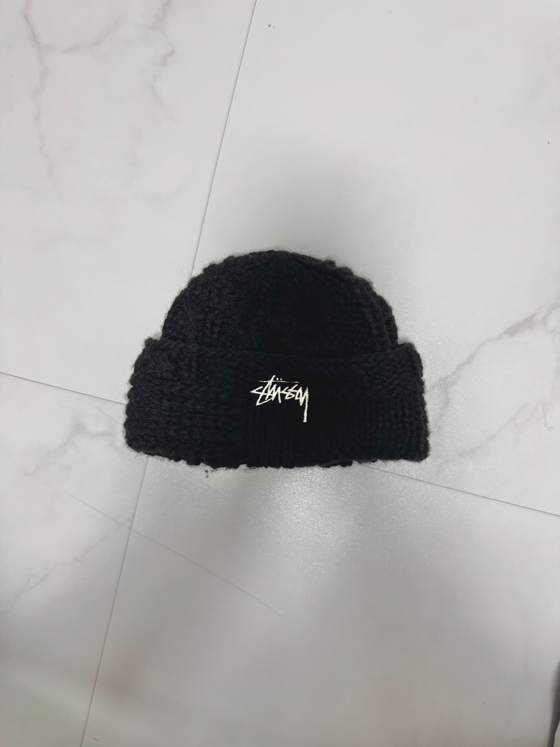 스투시 케이블 니트 비니 블랙 상품이미지1