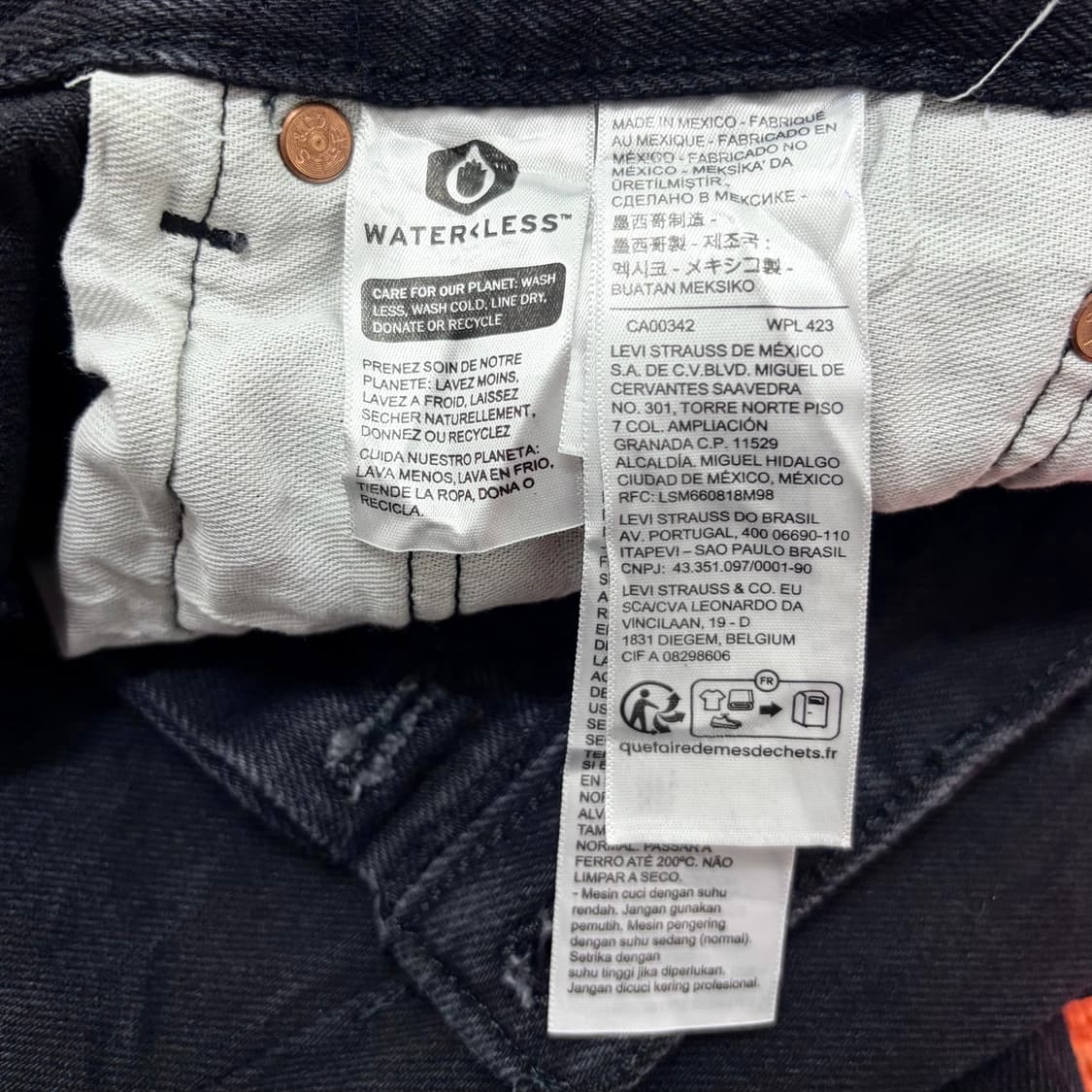 리바이스 501 크랙 워싱 블랙진 (32) 상품이미지6