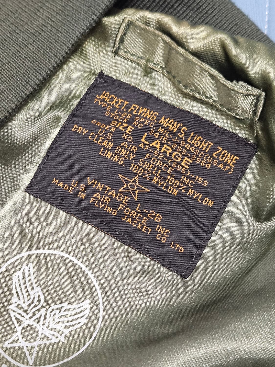 U.S AIR FORCE TYPE L-2B 복각 봄버자켓 m사이즈 상품이미지7