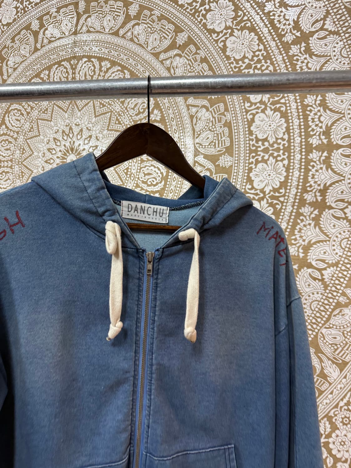 빈티지 여성 백프린팅 피그먼트 후드집업  상품이미지5