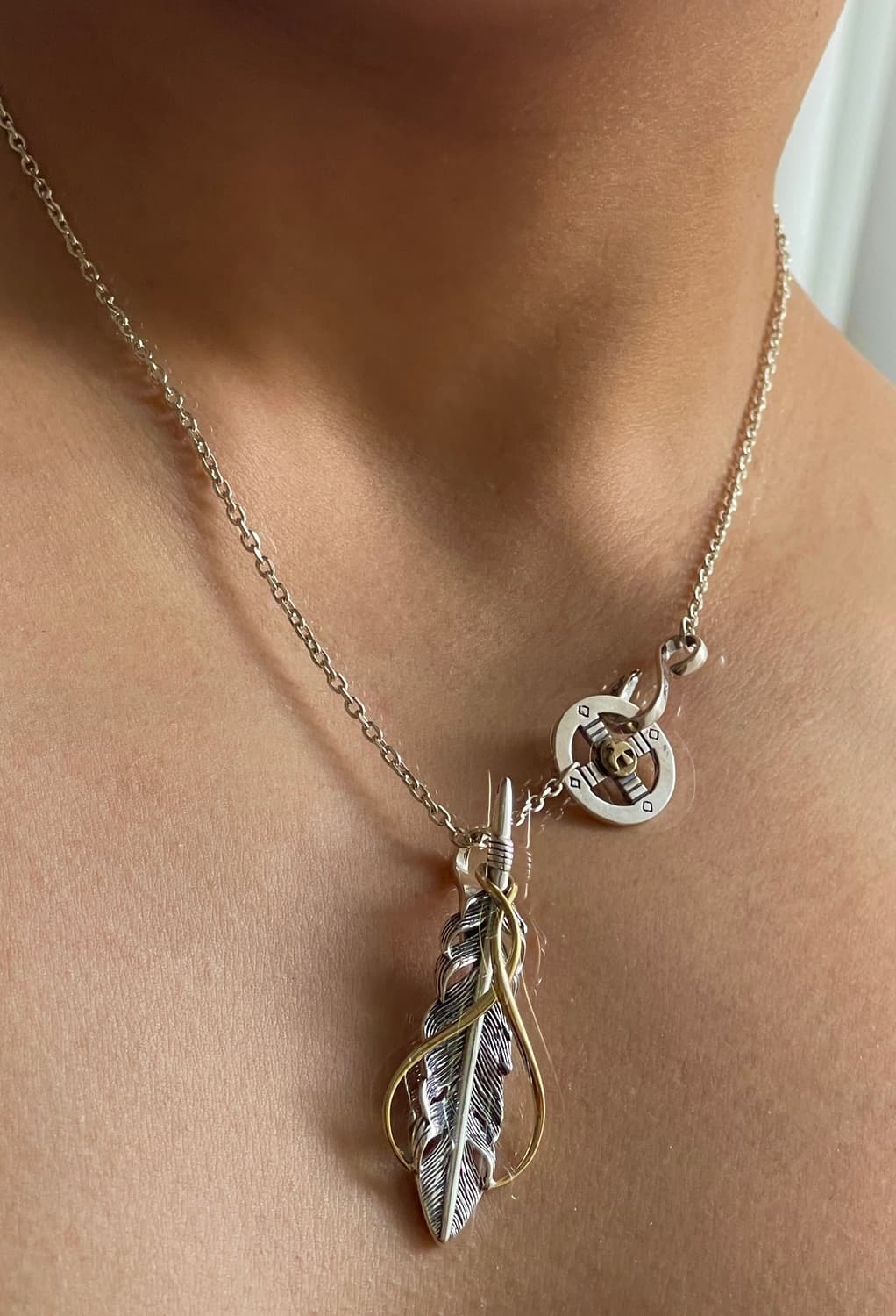 아메카지 S925 페더 네크리스 / 빈티지 실버 상품이미지1
