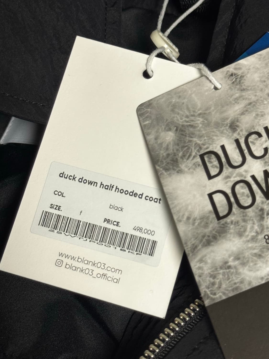 블랭크공삼 덕다운 하프 코트 패딩 상품이미지3
