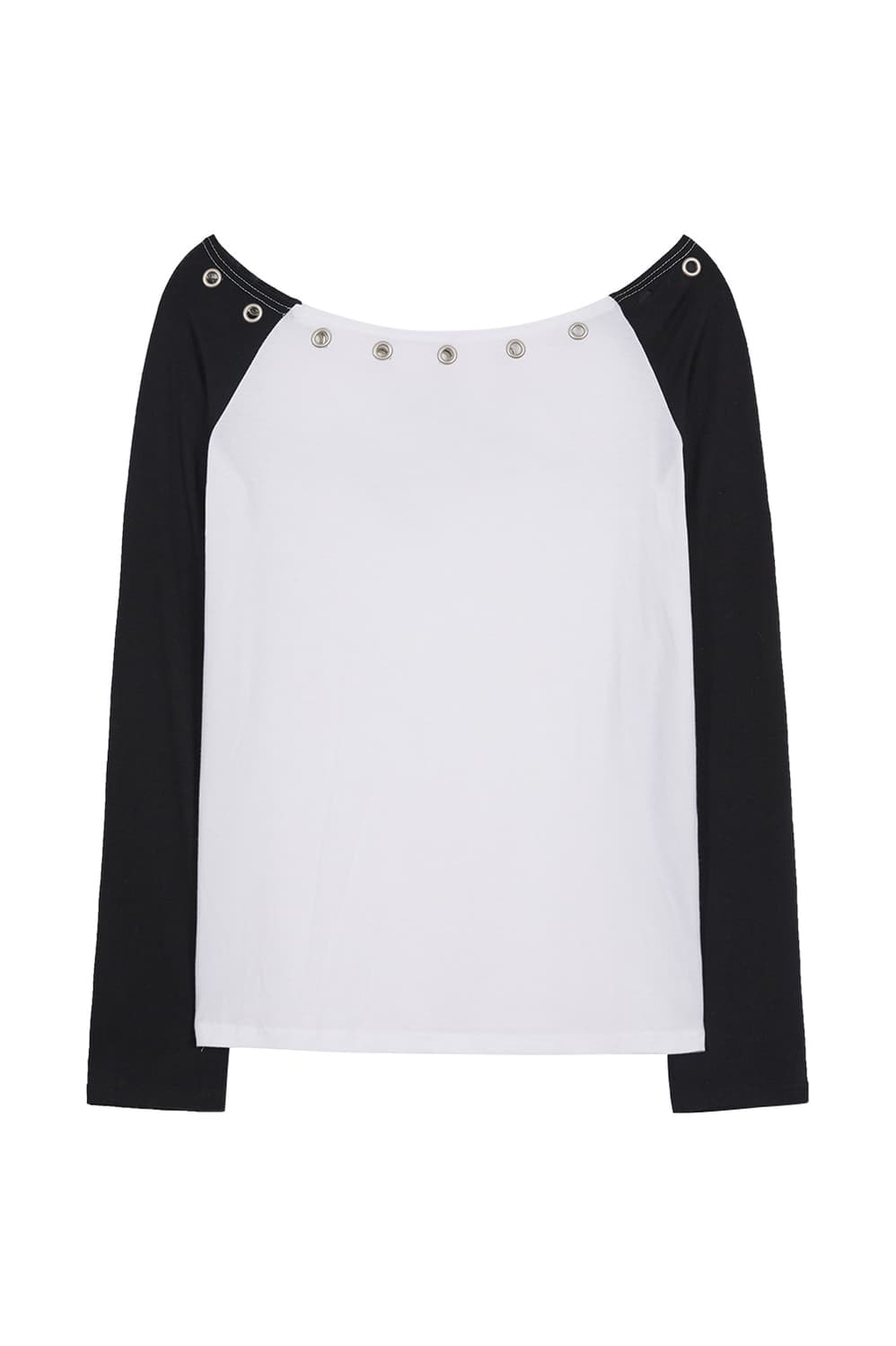 래글런 오프숄더 롱슬리브 블랙 상품이미지2