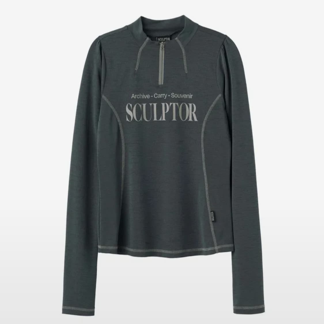 스컬프터 스포츠 해프 집업 더스티 네이비 긴팔 XS사이즈 상품이미지1