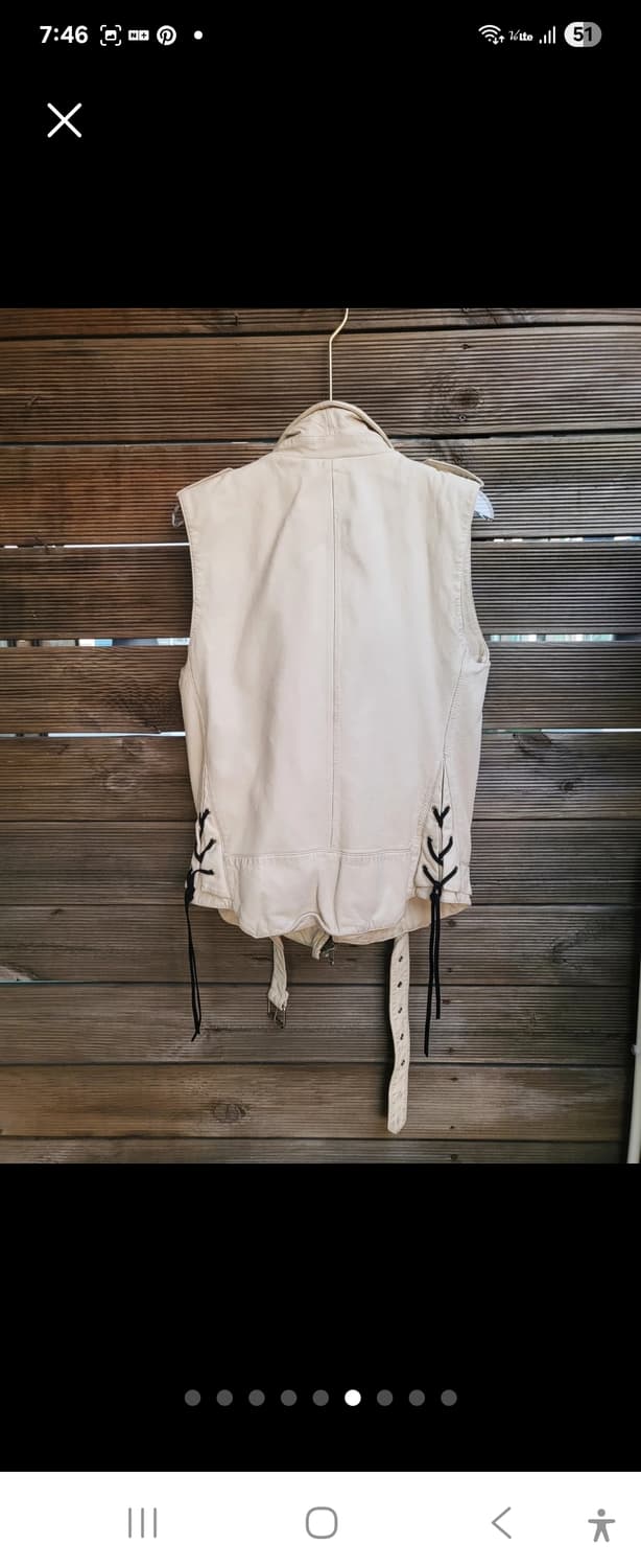 셀렉샵 구매! 리얼양가죽 라이더 베스트 아이보리 free 상품이미지6