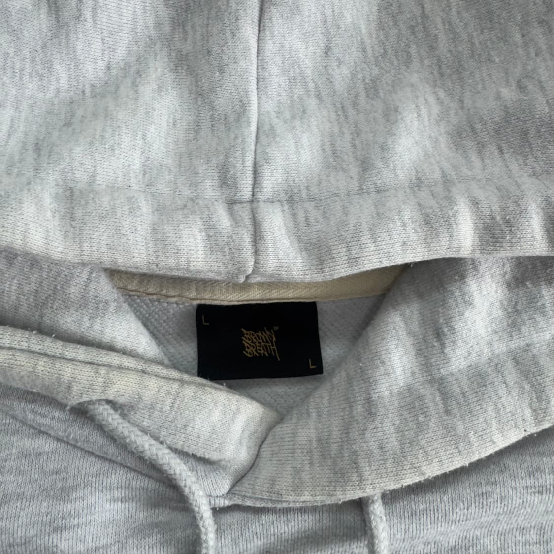 Brown breath 브라운 브레스 백 로고 멜란지 후드티 상품이미지6