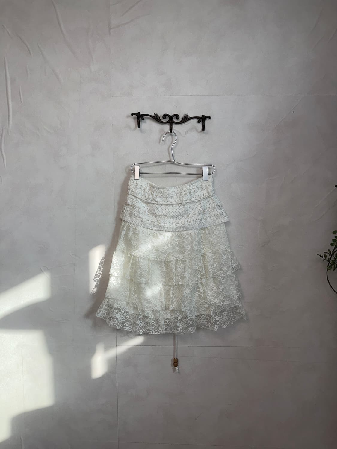 White crochet floral lace cancan skirt 상품이미지3