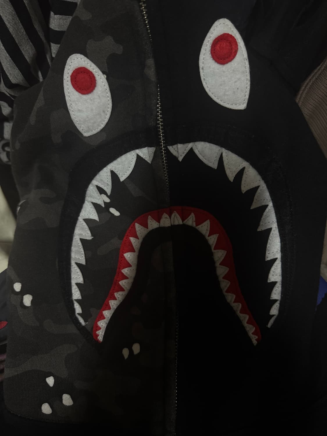 [L, 남여공용] Bape X Stussy 베이프 스투시 콜라보 샤크후드 상품이미지7
