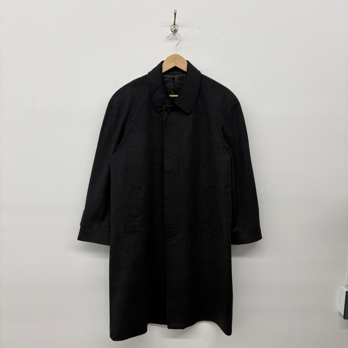 빈티지 캐시미어 100% 블랙 롱 코트 남/M 상품이미지1