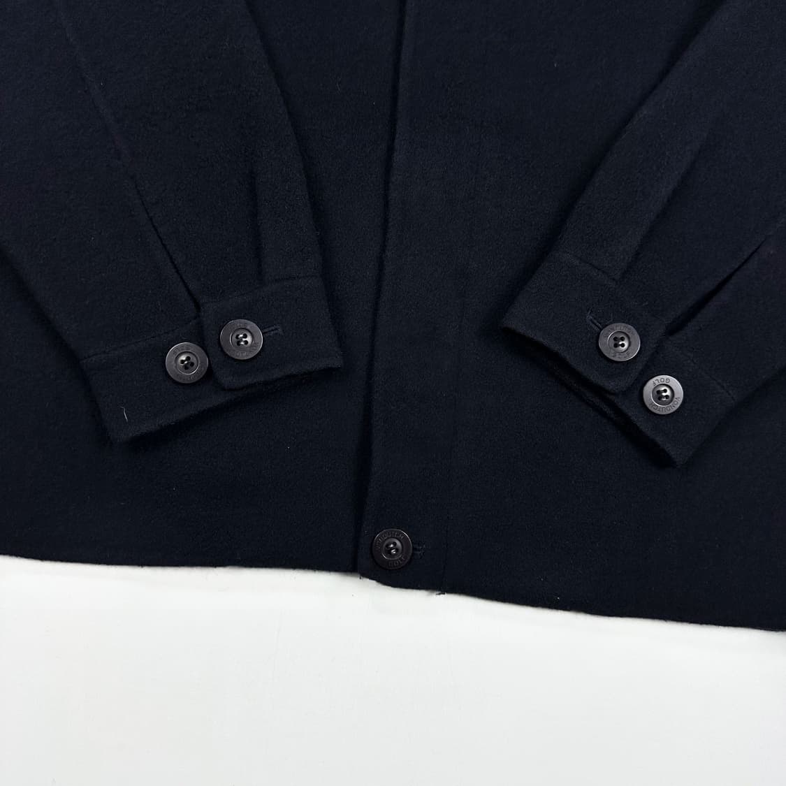 본더치 올드 아카이브 미니멀 울 반코트 블랙 L 상품이미지5