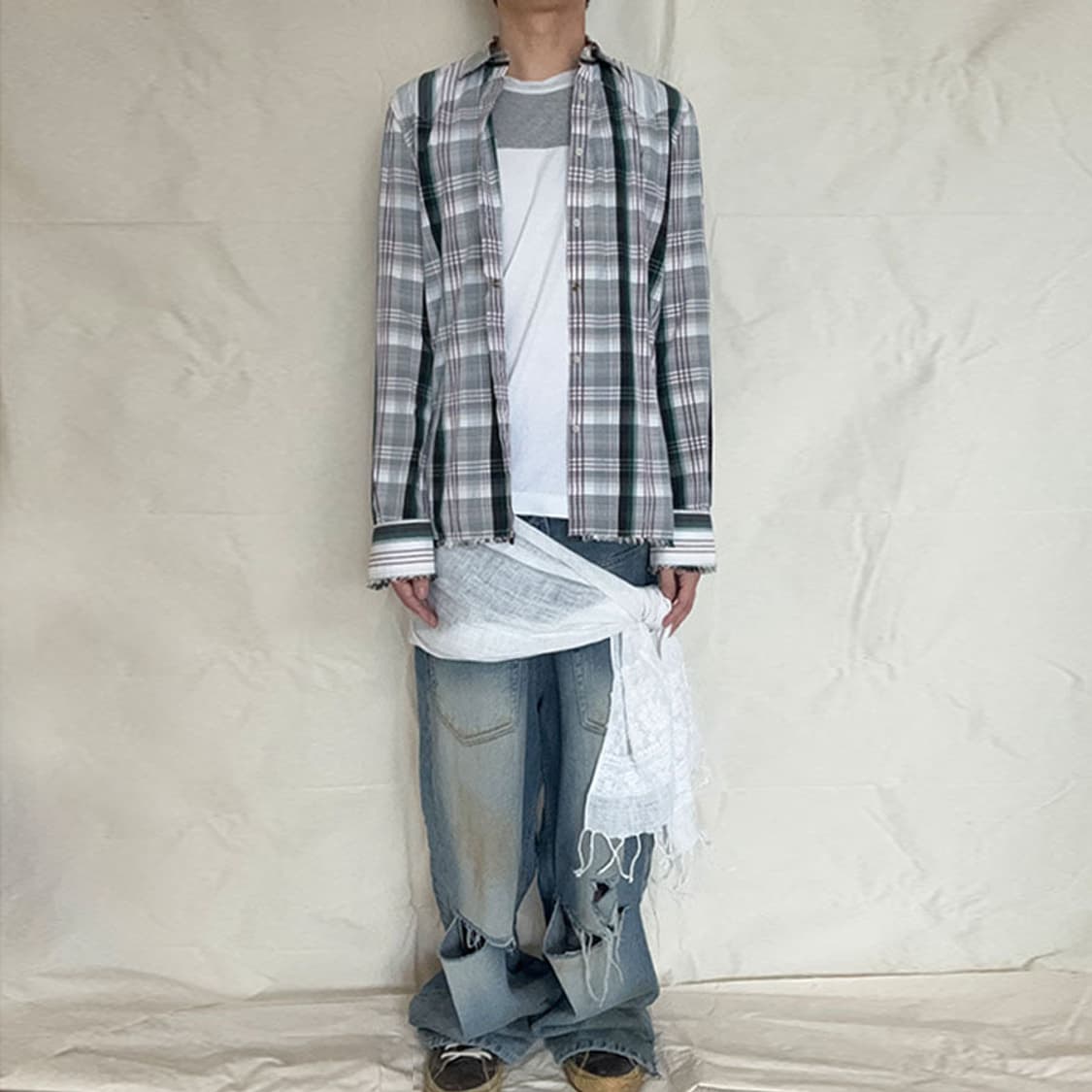 DIESEL Raw-Hem Check Western Shirt 상품이미지4