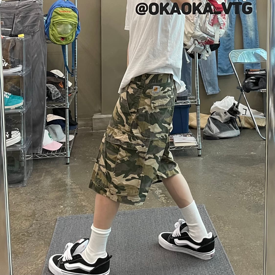 칼하트 러기드 카모 카고 쇼츠 데드스탁 상품이미지5