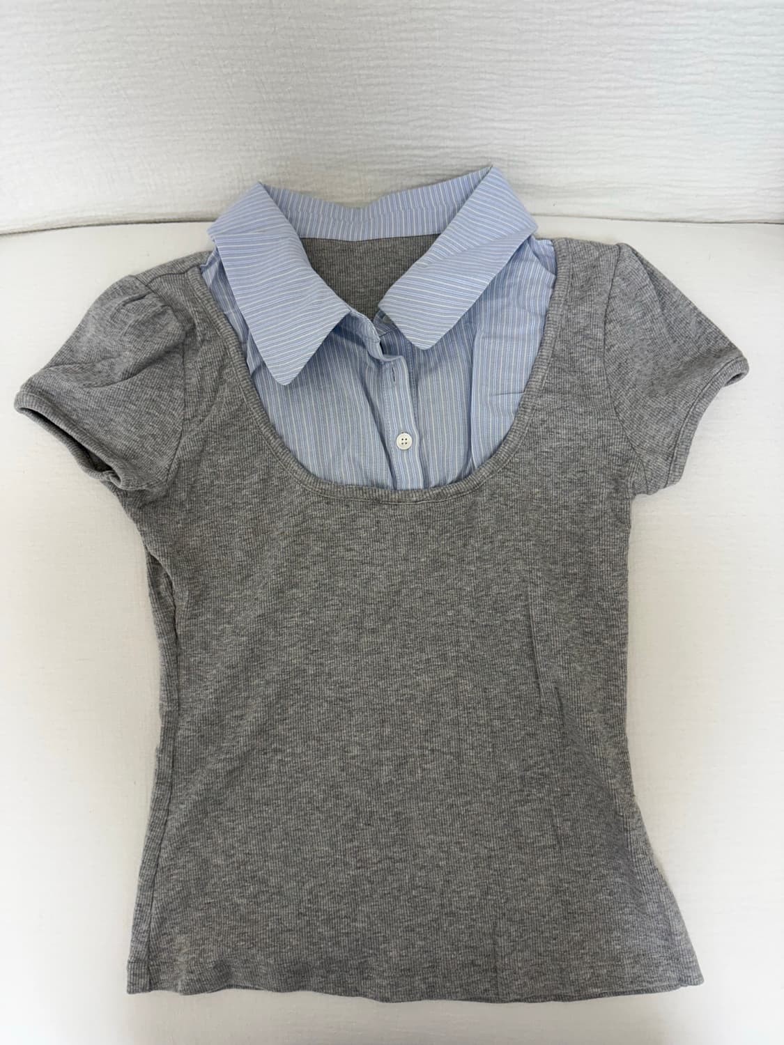 인앤양인하모니 Mix knit top, grey 상품이미지3