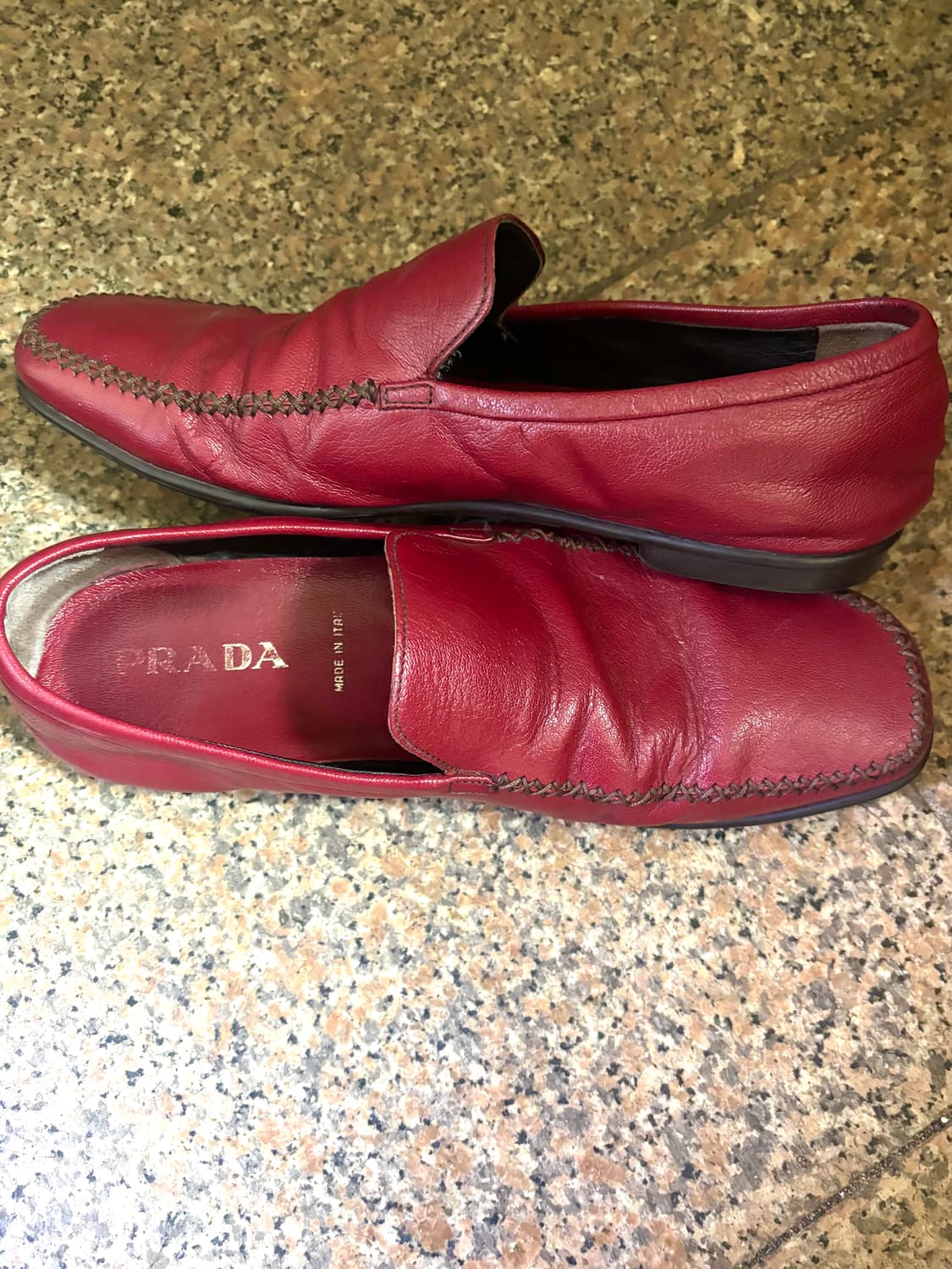 프라다 레드 플랫 로퍼 8.5 상품이미지3