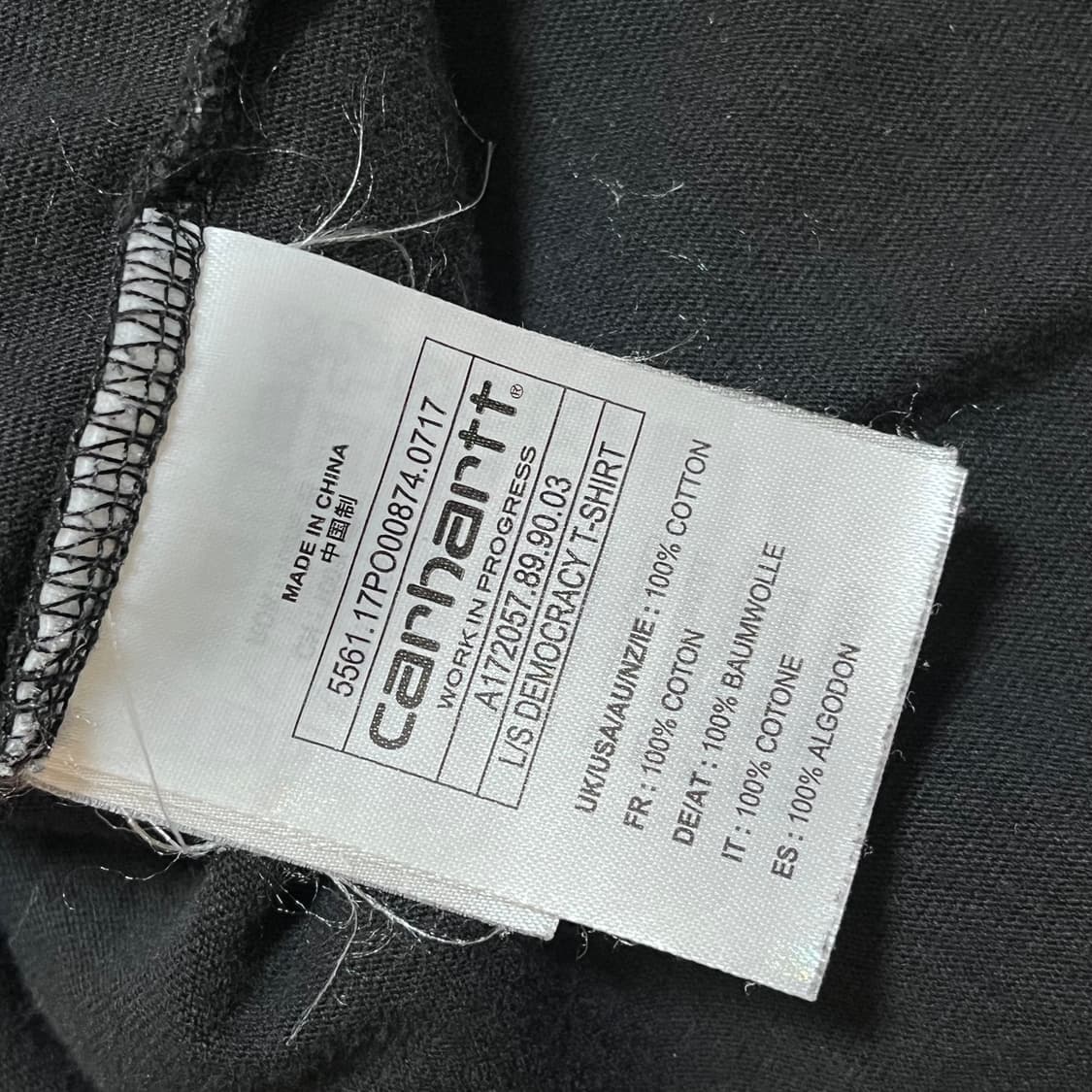 [정품] 칼하트 블랙 뒷빅로고 긴팔티 [ 실확 ] 상품이미지4