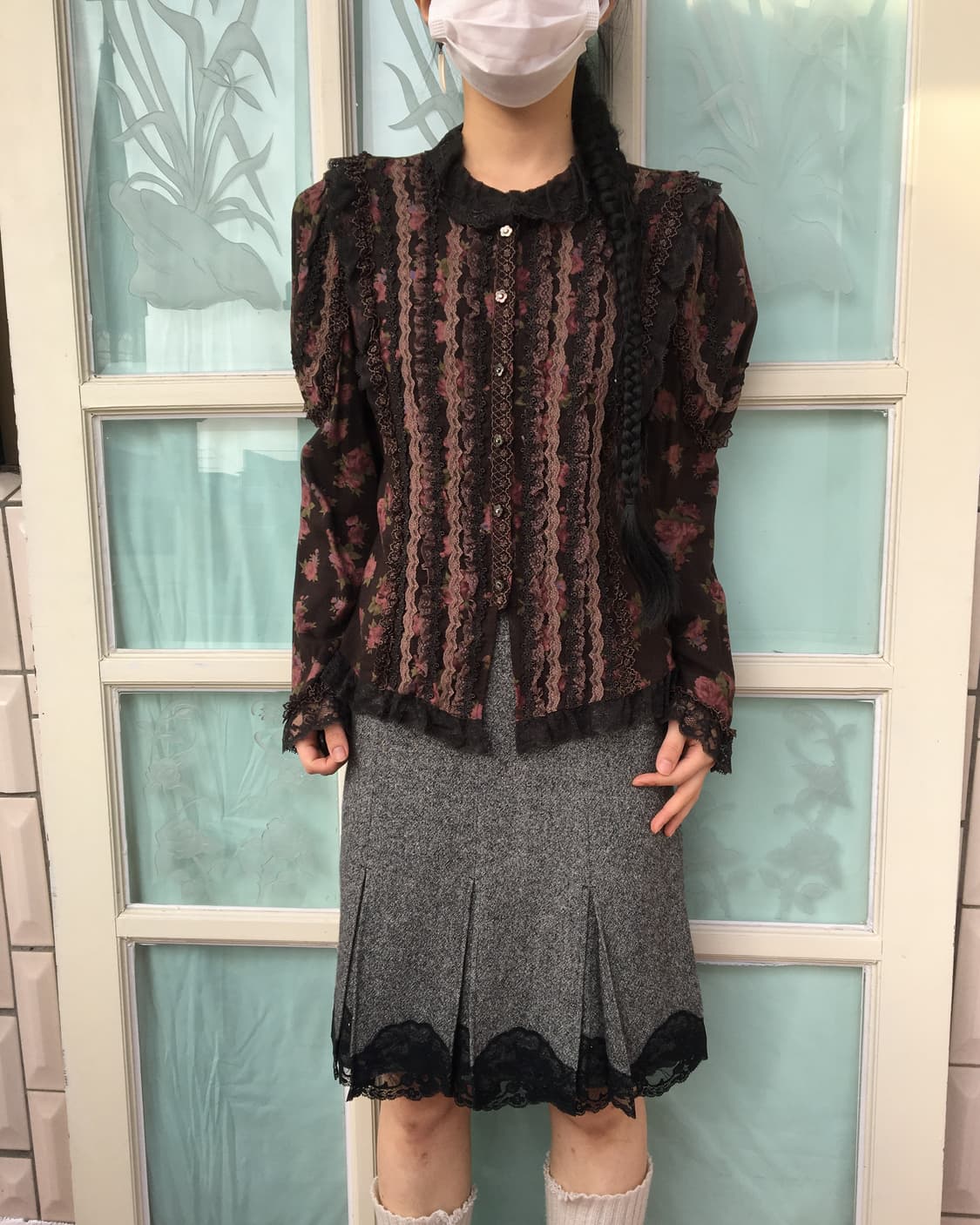 Lace point flower pattern blouse 상품이미지6