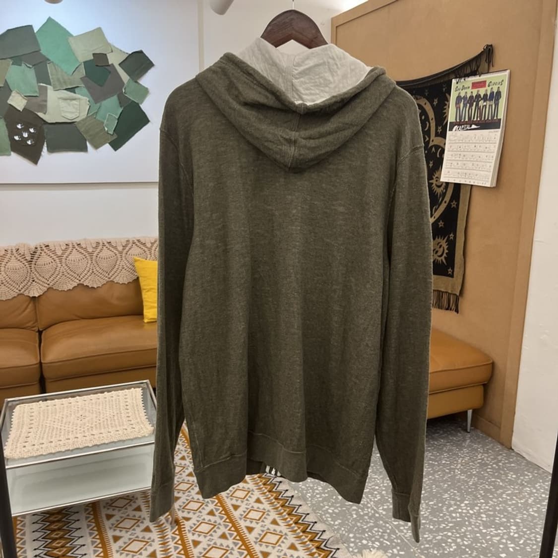 아베크롬비 레트로 빈티지 여리핏 말차카키 후드집업 XL C10826 상품이미지4