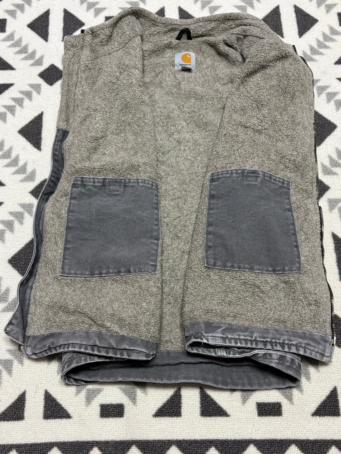 칼하트 V33 GVL 셰르파 안감 샌드스톤 모크 넥 베스트 상품이미지7