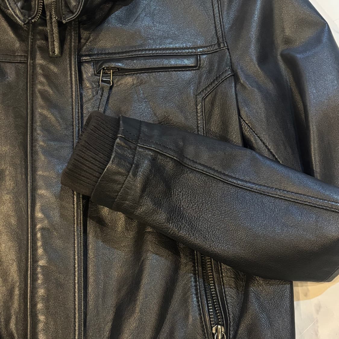 ARTICO MILANO LAMB SKIN 하이넥 양가죽 자켓 빈티지 상품이미지4