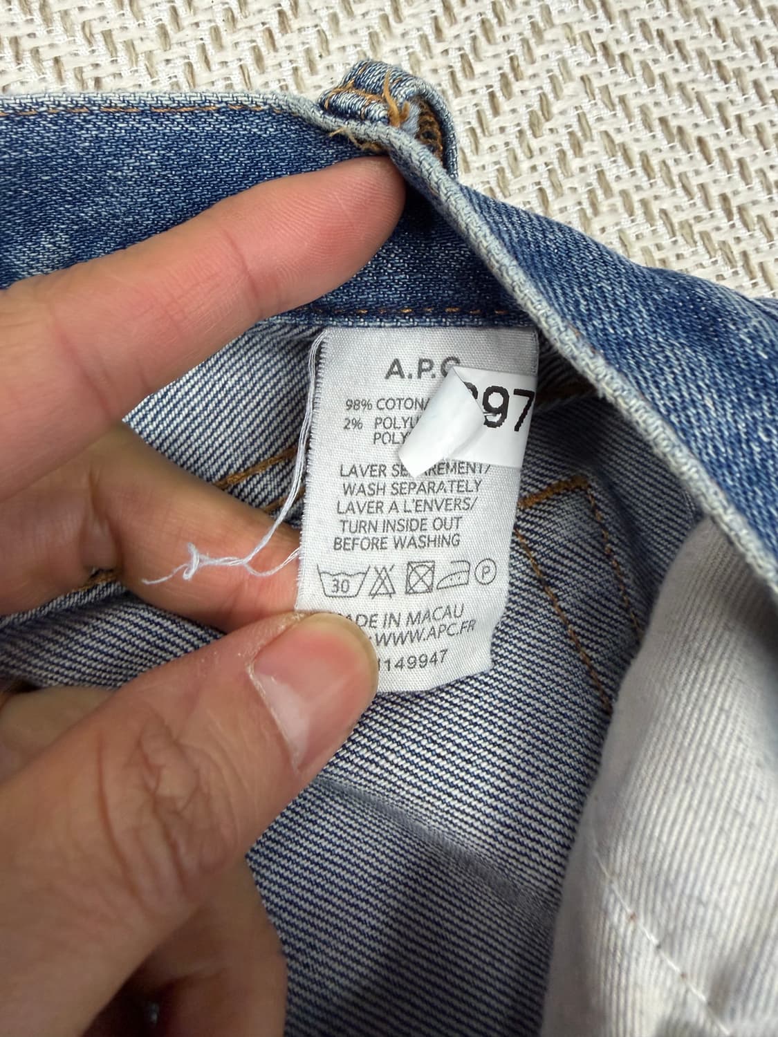 정품) A.P.C. 아페쎄 남성 뉴스탠다드 데님 워싱진 31  상품이미지6