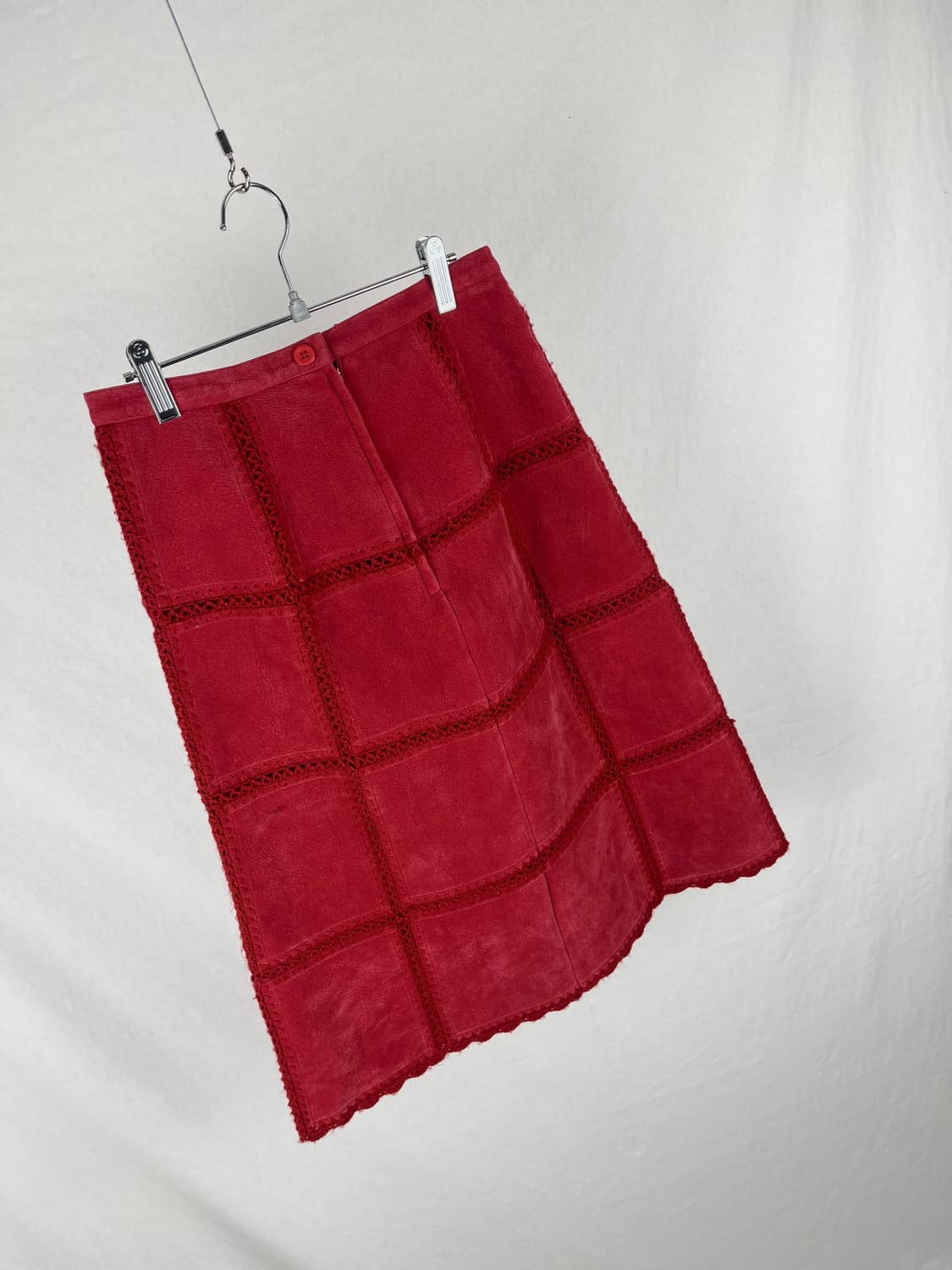 Vintage 레드컬러 스웨이드 스커트 상품이미지1