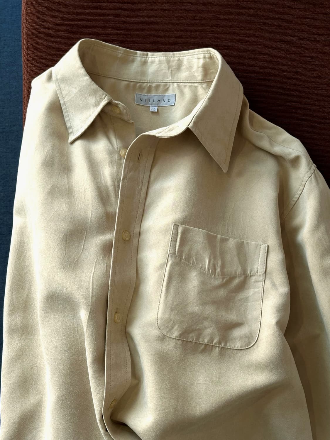 Fake suede fabric L/S shirt 상품이미지2