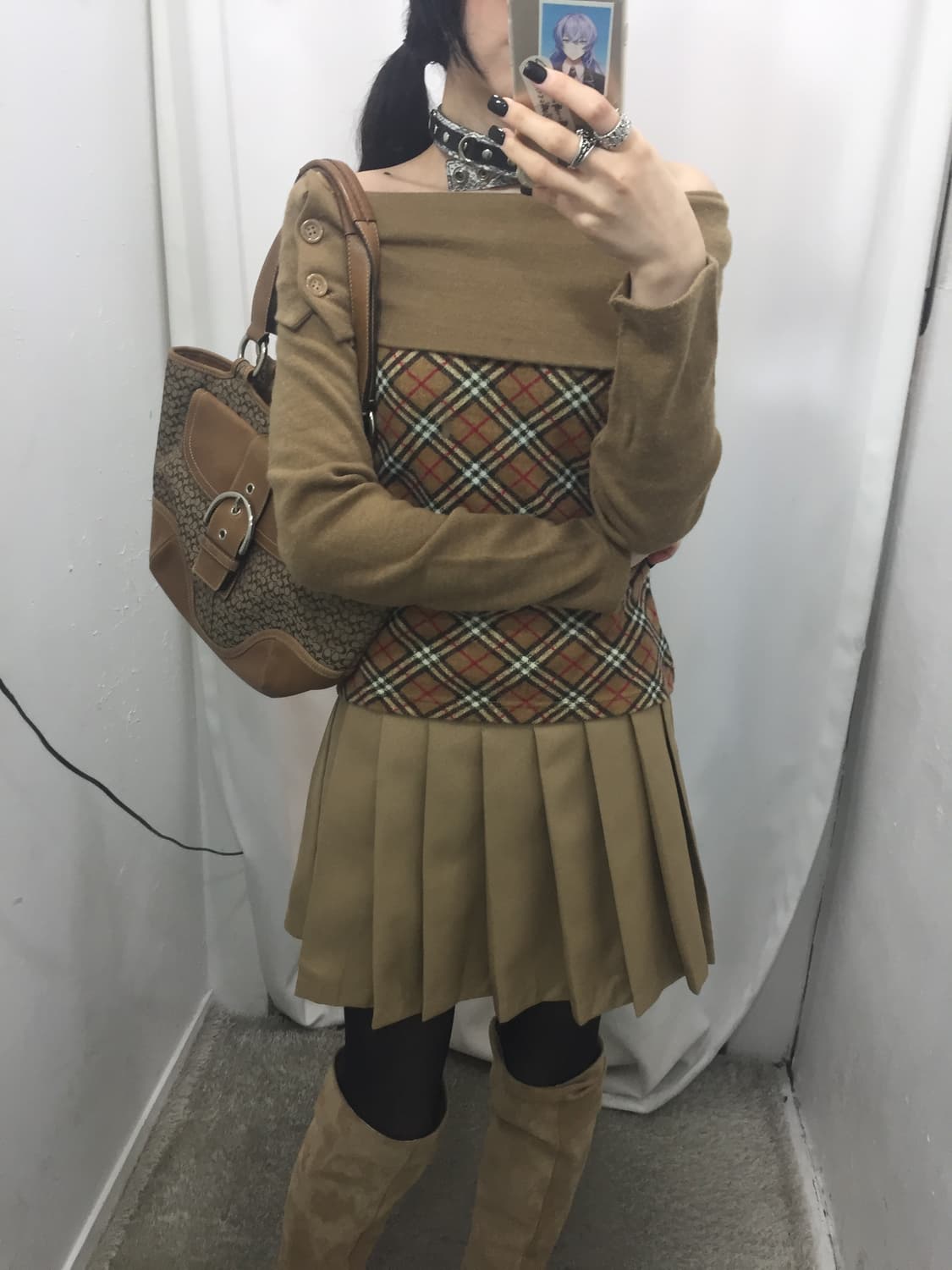 베이지 체크소녀 코디 🏈 상품이미지4