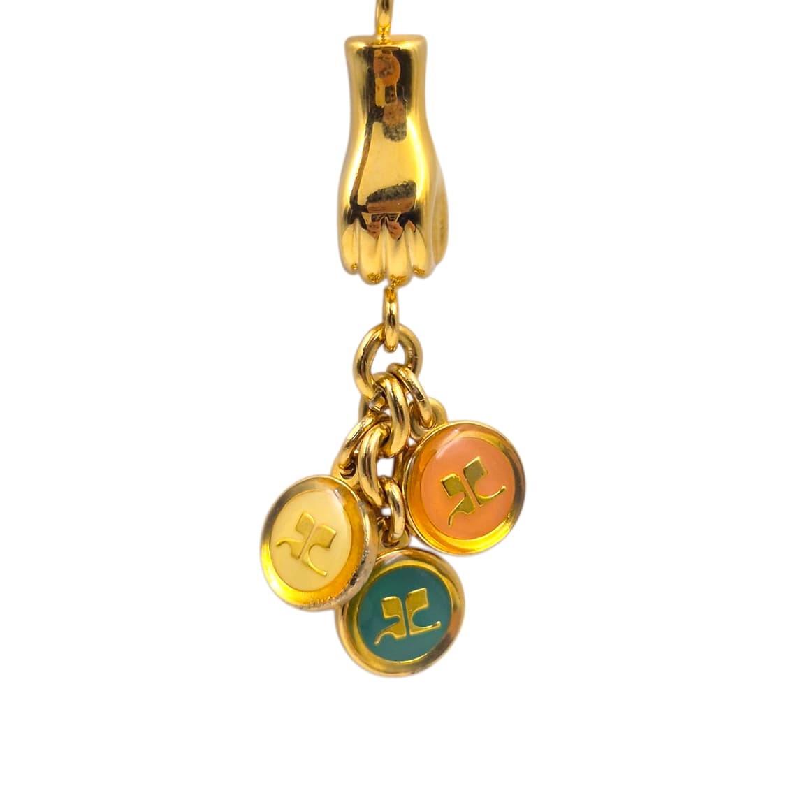 90s 꾸레쥬 핸드 클로버 카라비너 키링 상품이미지1