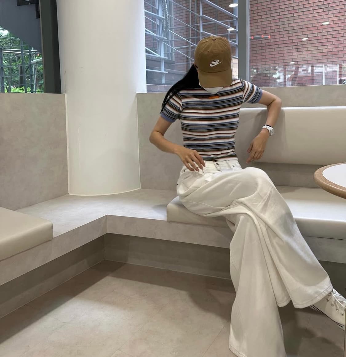 [새 상품] 돈비레잇 투턱 와이드데님 화이트데님 xs 상품이미지3