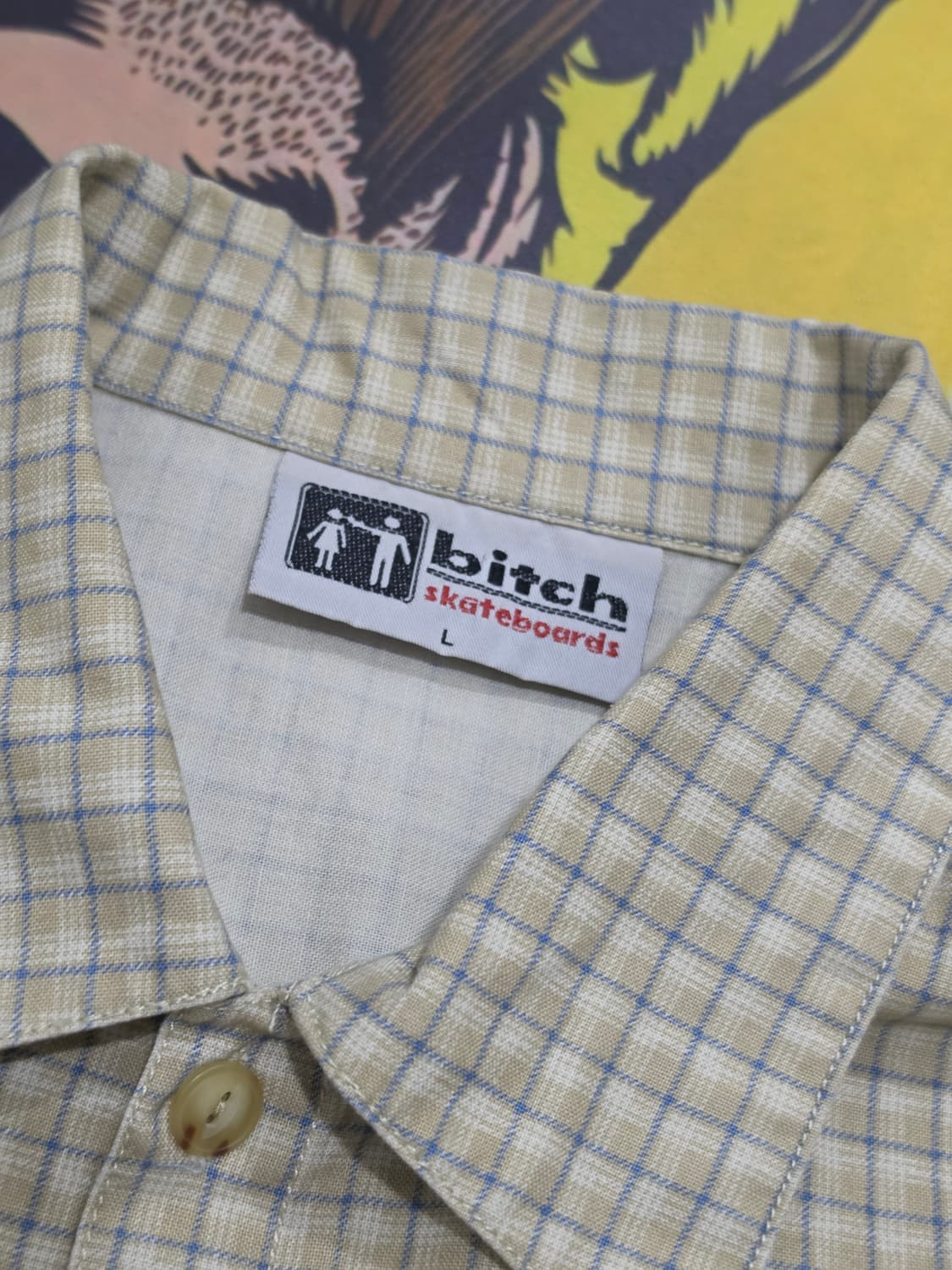 90's Bitch skateboards 체크반팔셔츠 L 상품이미지3