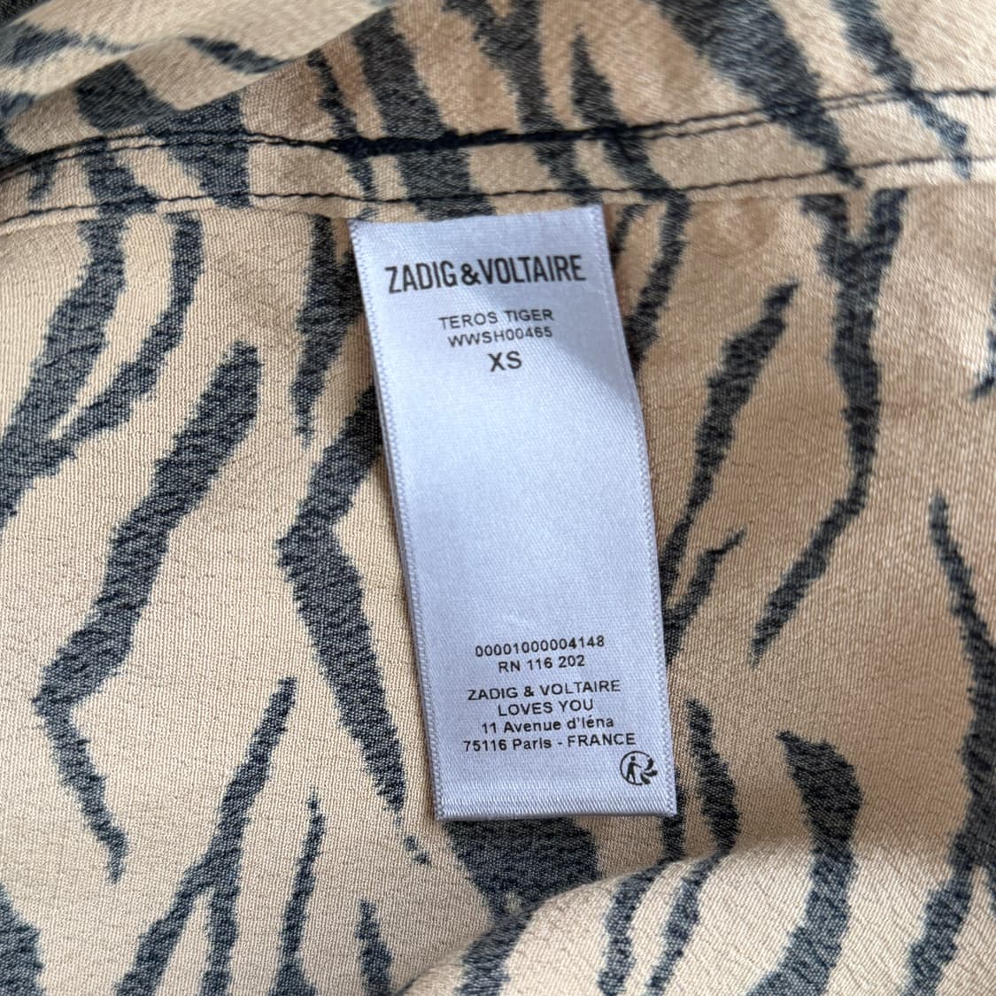 [XS] 쟈딕앤볼테르 테로스 타이거 프린트 셔츠 상품이미지8
