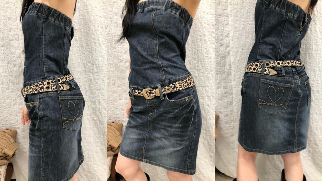 Heart pockets denim ops 상품이미지5